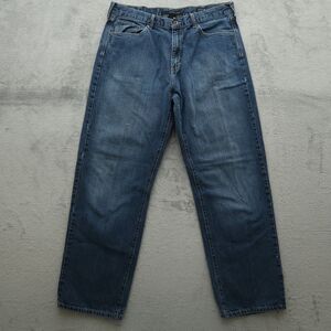 Calvin Klein Jeans Mens Size 36x33 Blue Straight 100% Cotton Denim Holes Fading
